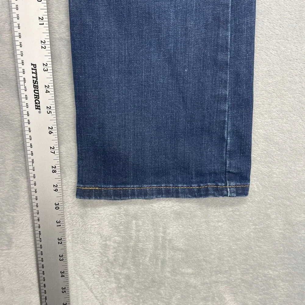 Levi's Jeans Mens 33x30 Blue Denim Whiskered Faded Low Rise 527 Slim Bootcut Leg